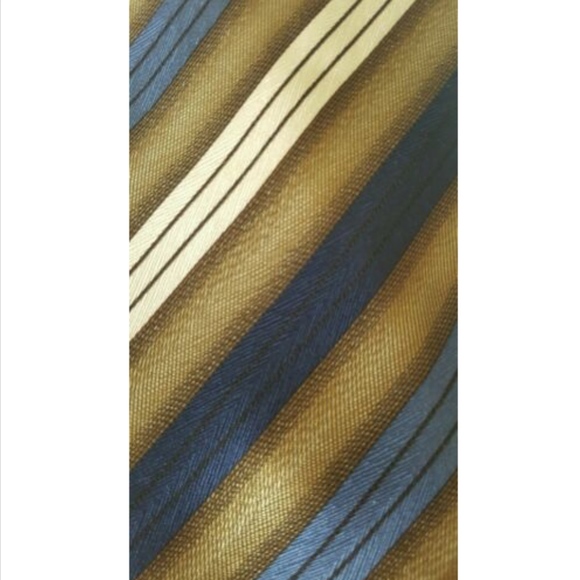 Giorgio Brutini Necktie Brown Blue" 4" Wide Striped men's tie - Picture 2 of 6